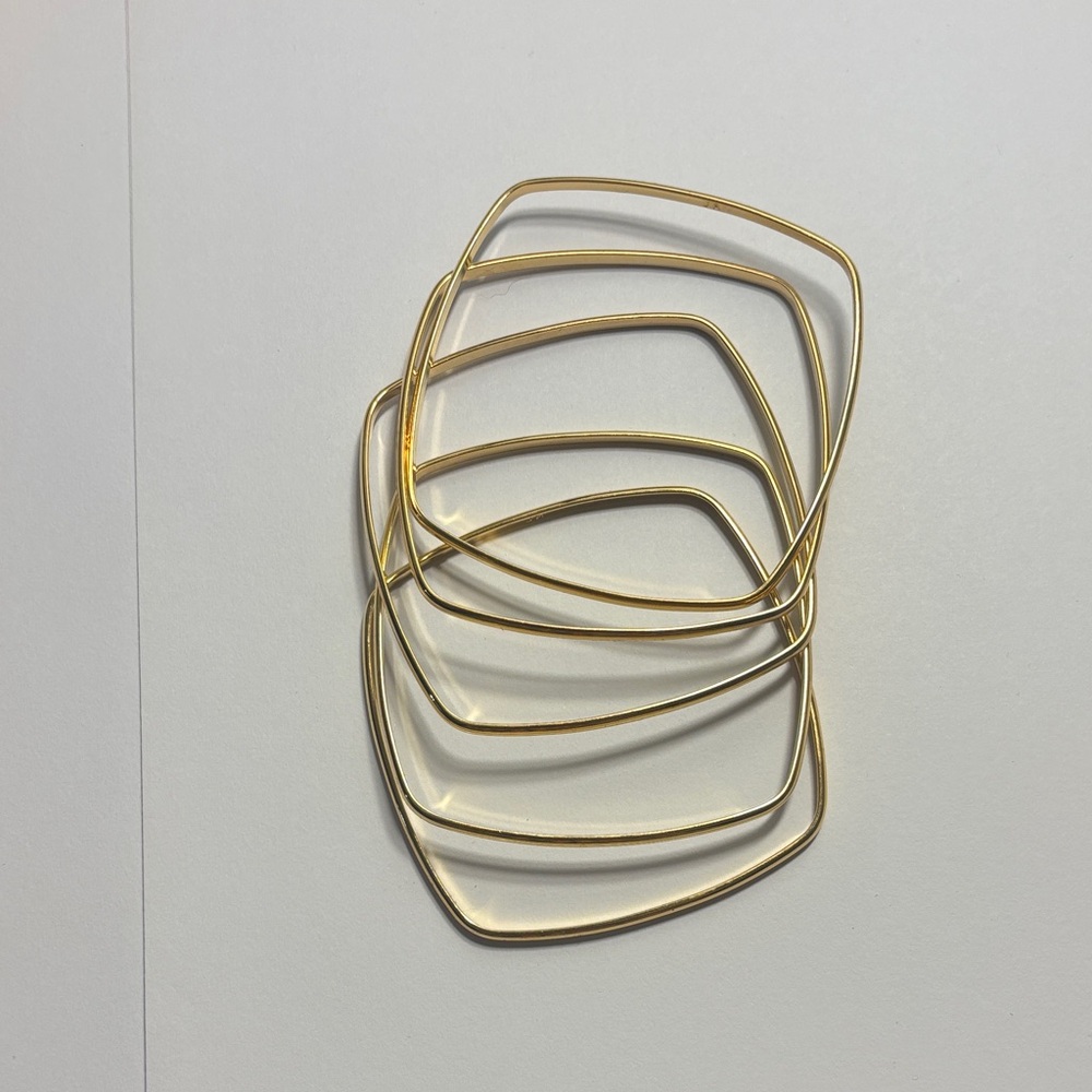 5 pack gold square shaped bracelets